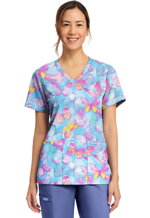 Picture of CK856 - Women's Print V-Neck Top