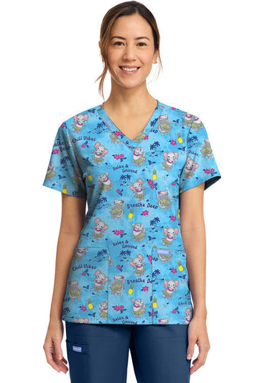 Picture of CK856 - Women's Print V-Neck Top