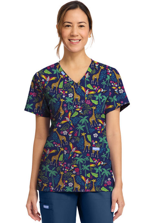 Picture of CK856 - Women's Print V-Neck Top