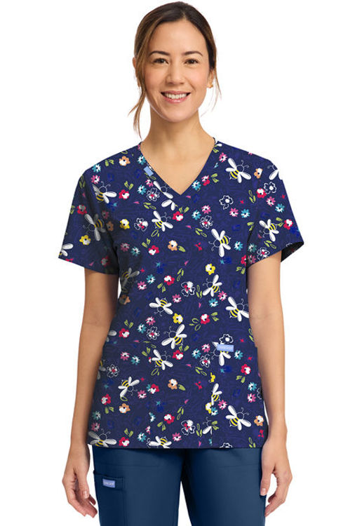 Picture of CK856 - Women's Print V-Neck Top