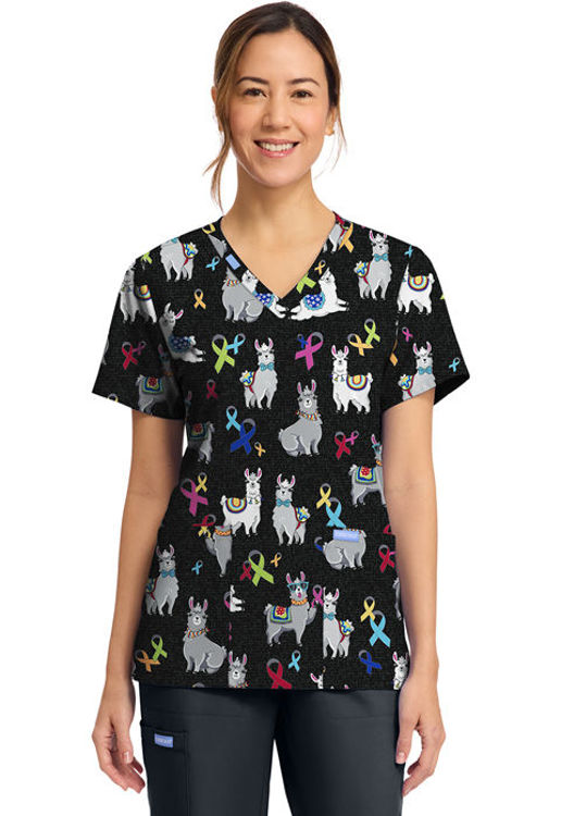 Picture of CK856 - Women's Print V-Neck Top