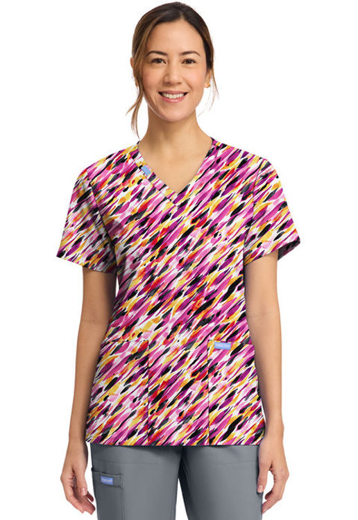 Picture of CK856 - Women's Print V-Neck Top