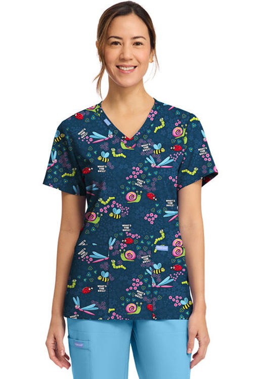 Picture of CK856 - Women's Print V-Neck Top