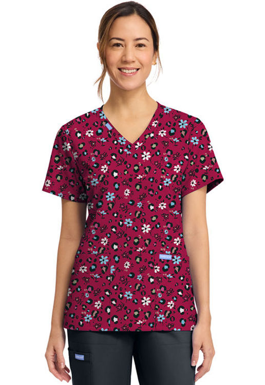 Picture of CK856 - Women's Print V-Neck Top