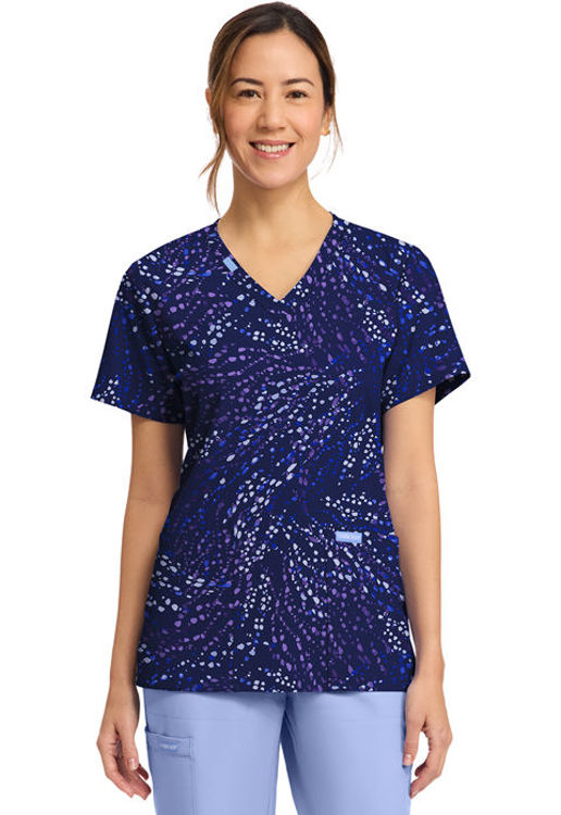 Picture of CK856 - Women's Print V-Neck Top