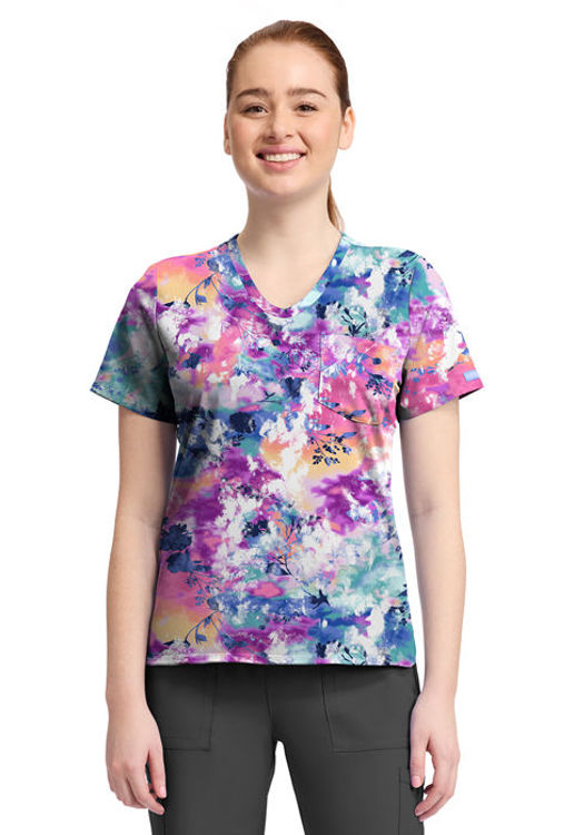 Picture of CK857 - Women's High-Low V-Neck Top