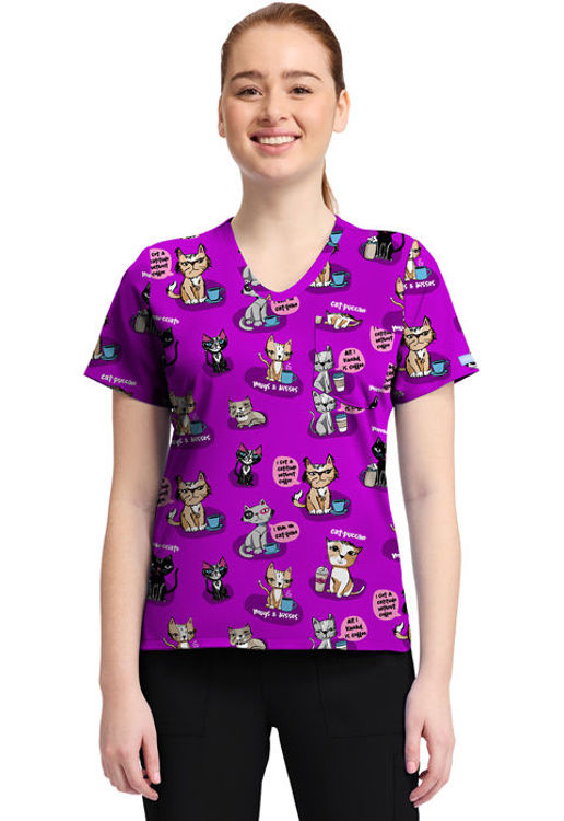Picture of CK857 - Women's High-Low V-Neck Top
