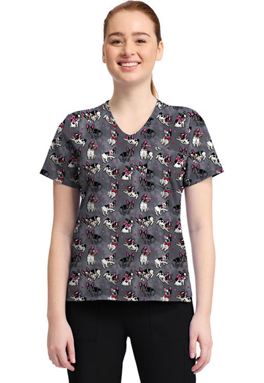Picture of CK857 - Women's High-Low V-Neck Top