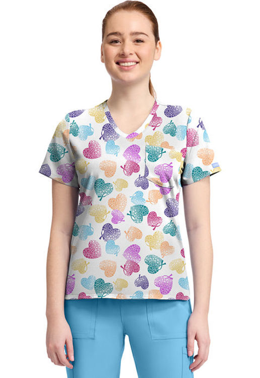 Picture of CK857 - Women's High-Low V-Neck Top