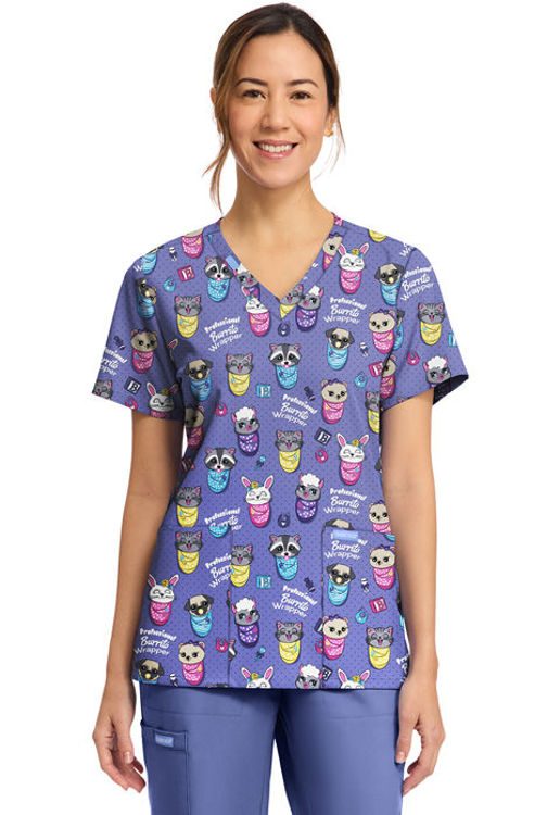 Picture of CK856 - Women's Print V-Neck Top