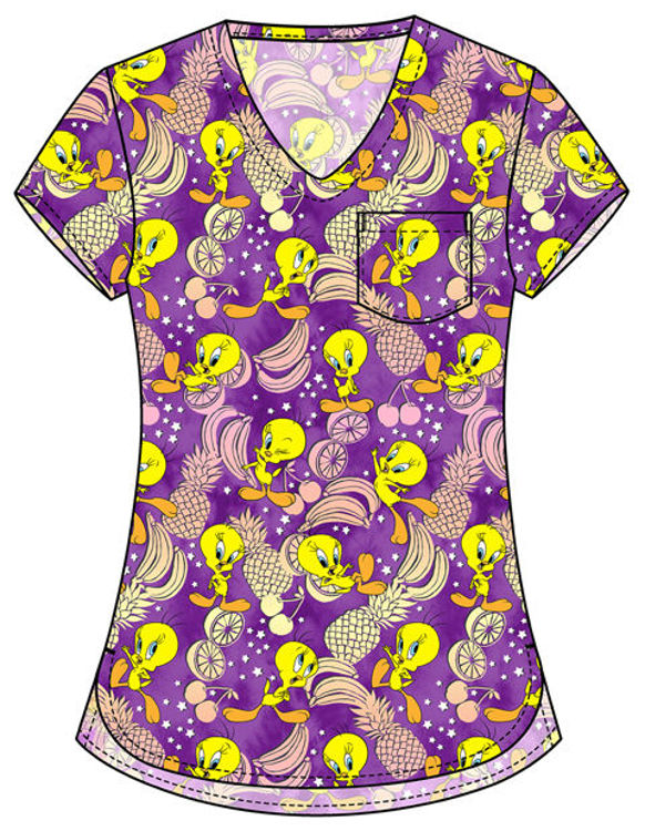 Picture of TF797 - Print V-Neck Top