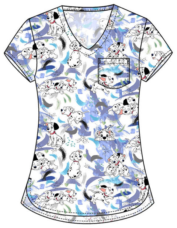 Picture of TF797 - Print V-Neck Top