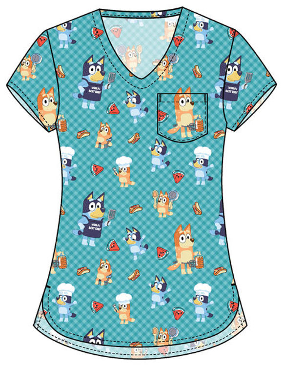 Picture of TF797 - Print V-Neck Top