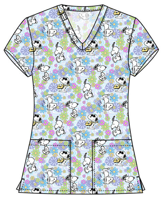 Picture of TF796 - Print V-Neck Top