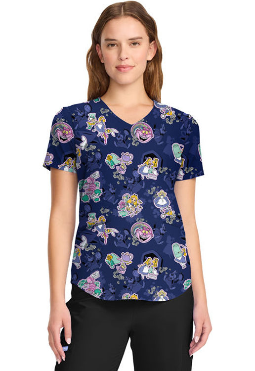 Picture of TF737 - V-Neck Print Top