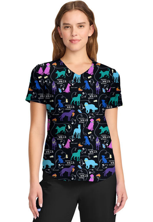 Picture of TF737 - V-Neck Print Top
