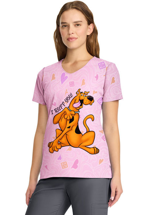 Picture of TF626 - V-Neck Print Top