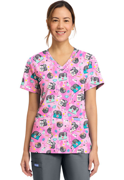 Picture of CK856 - Women's Print V-Neck Top