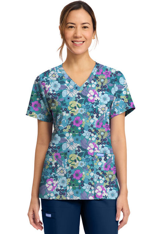 Picture of CK856 - Women's Print V-Neck Top